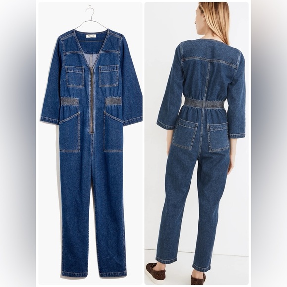 Madewell Pants - MADEWELL Denim Patch Pocket Coverall Jumpsuit in Amfield Wash